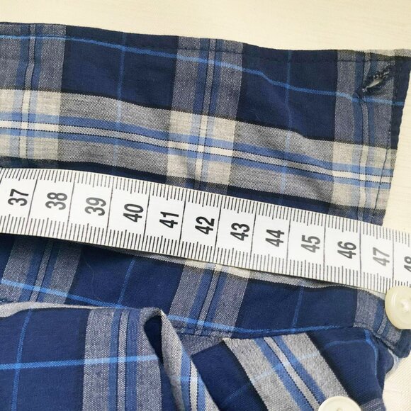 ST. John’s Bay 100% Cotton Blue & White Plaid Classic Fit XL Button-Down Shirt - Picture 15 of 15